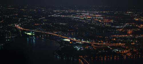 grey bird's eye view photo of cityscape during nighttime landscape