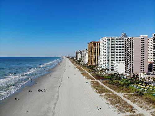 urban high-rise buildings near seashore building