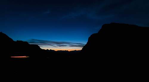 dusk high rise mountain during sunrise skyline