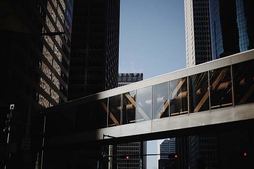city closeup photo of building sliding door