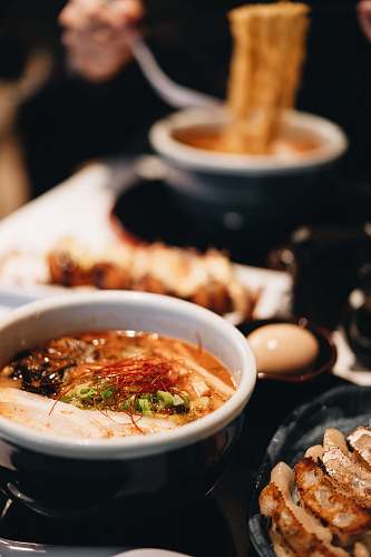 food soup in white ceramic bowl boston