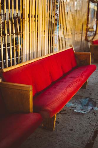 couch empty red fabric couch west hollywood