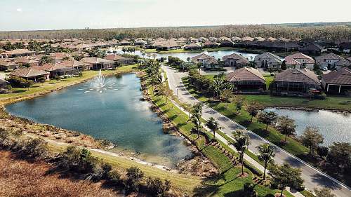 nature aerial photo of houses outdoors