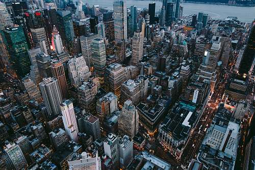 city aerial photography of building skyscraper