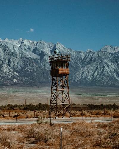 outdoors brown wooden tower nature
