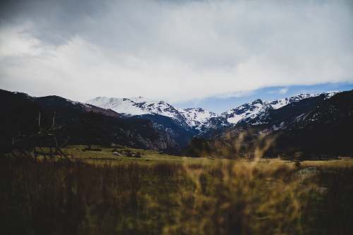 nature mountain covered with snow field