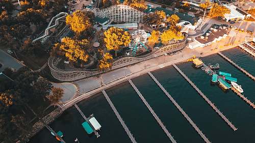 outdoors body of water near building in aerial photography landscape