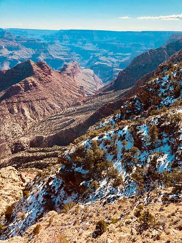 outdoors canyon under blue sky mountain