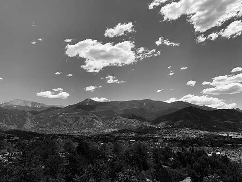 black-and-white mountain ranges weather