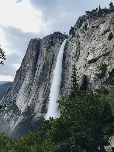 water waterfall in forest river