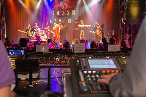 human band on stage guitar