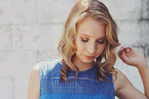 people woman in blue top photo human