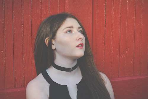 human woman wearing black top apparel