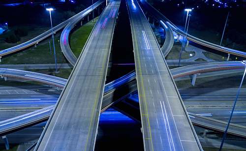 freeway aerial view of road in time lapse photography dallas