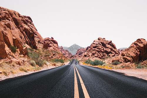 asphalt black road during day time valley of fire state park