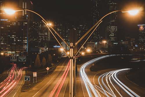freeway time lapse road during night time atlanta