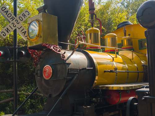 vehicle black and yellow locomotive train locomotive