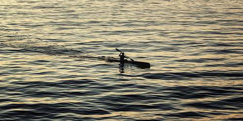 vehicle man on boat on body of water rowboat