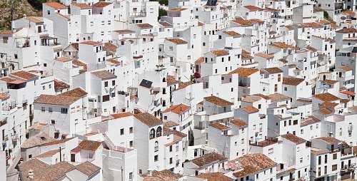 house aerial photography of white houses spain