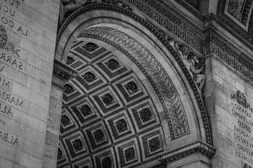 building arch gray concrete doorway black-and-white