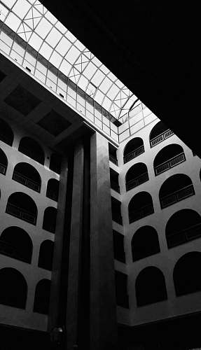 building architectural photography of building black-and-white