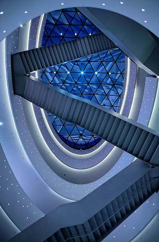 building architectural photography of buildings interior blue