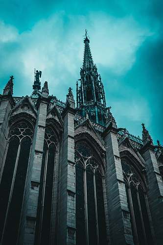 building architectural photography of gray cathedral spire