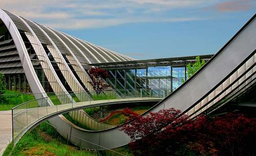 building architectural photography of modern building bridge
