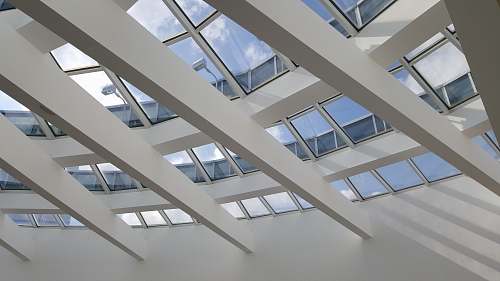 building architectural photography of white building window