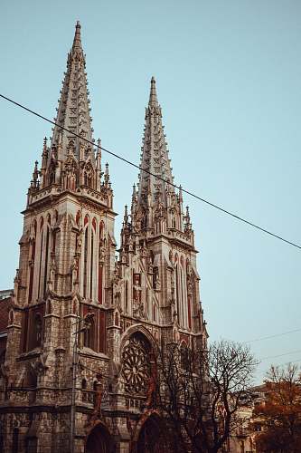 building beige and gray church spire
