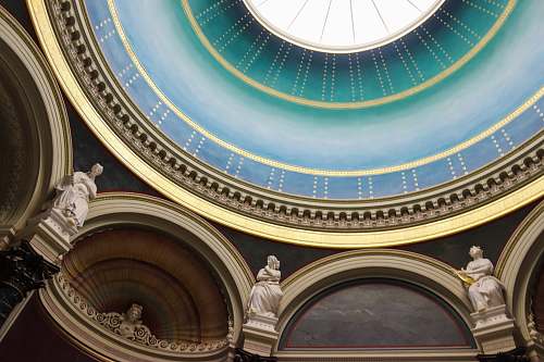 building blue and gray false ceiling window