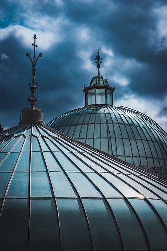 building blue high-rise building dome