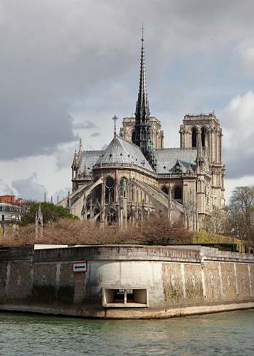 building body of water near Notre Dame spire