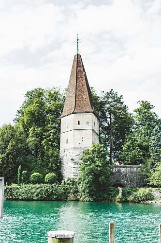 building brown and white concrete tower spire