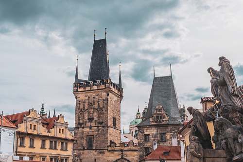 building brown brick cathedral spire