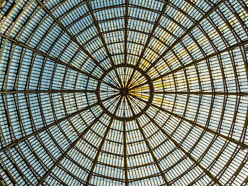 window brown metal framed glass dome ceiling building