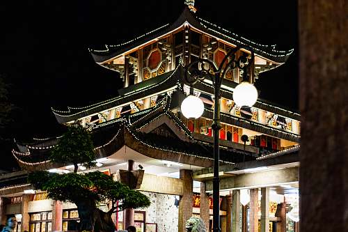 building brown pagoda temple temple