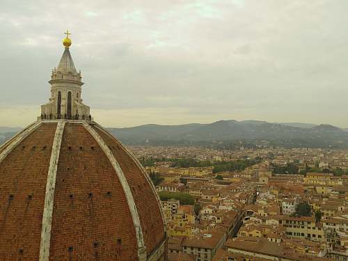 building cathedral dome facing town dome