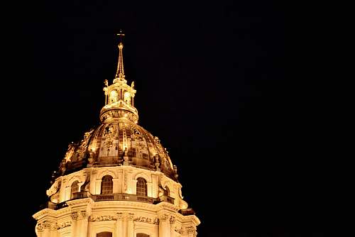 building cathedral top at night dome