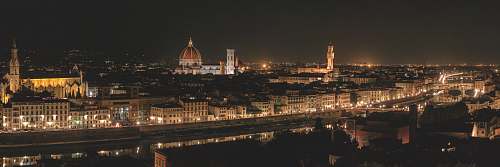 building cityscape at night time dome