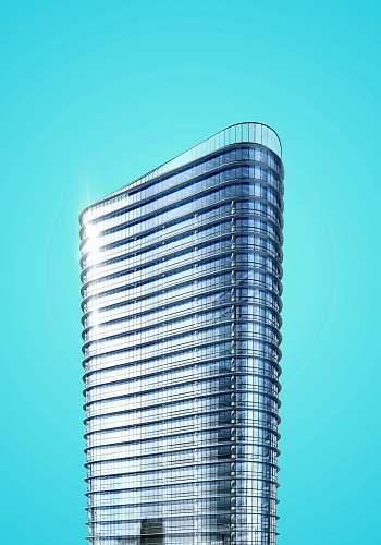 building clear glass and black building skyscraper