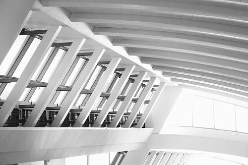 building close-up photography of building black-and-white