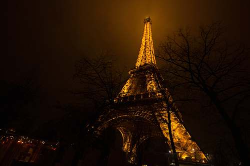 building Eiffel Tower, Paris spire