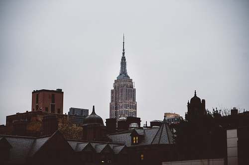 building Empire State building in New York view tower