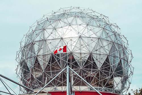 building flag of Canada on pole dome