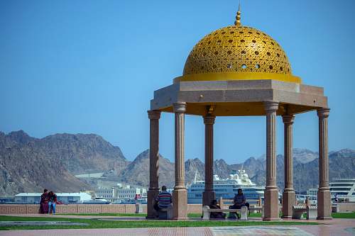 building gray and gold gazebo dome