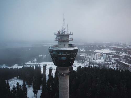 building gray communication tower tower