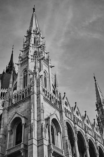 building gray scale castle black-and-white