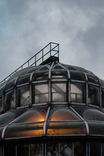 building gray steel house dome