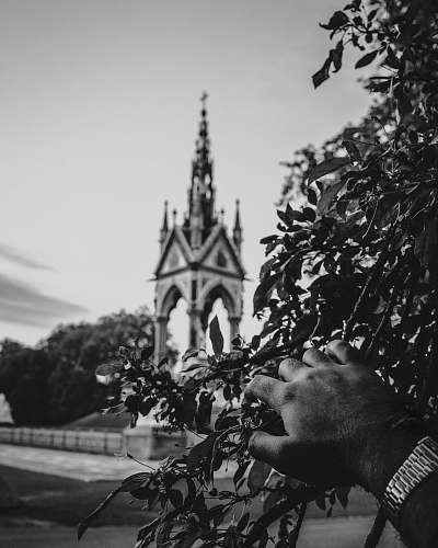 building grayscale photo of Eiffel tower black-and-white